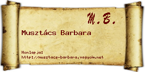 Musztács Barbara névjegykártya