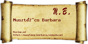 Musztács Barbara névjegykártya