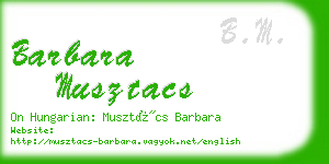 barbara musztacs business card